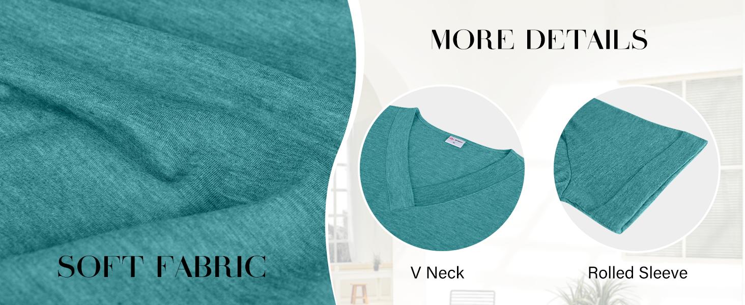 WIHOLL Womens Summer Tops Short Sleeve Basic Casual V Neck T Shirts Trendy Fashion 2025 SpringStatements