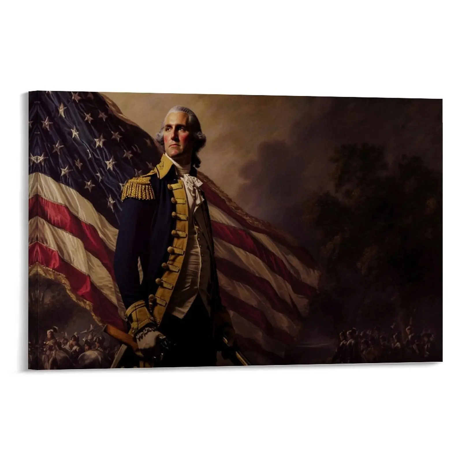 Vintage Portrait of George Washington Poster, Wall Art, Canvas Print, Home Decor for Bedroom Living Room Office