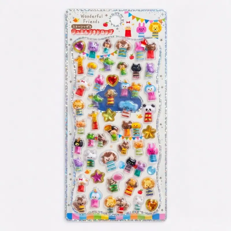 6 Designs, 1 Pack, 2026 New 3D Stickers, Crystal Solid Stickers, Cute Cartoon Stickers, Kids Student Decor Stickers, Phone Case Stickers, Gift Wrapping Stickers, Decorative Stickers