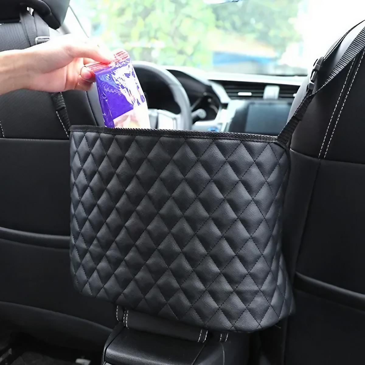 Car Seat Storage Bag, Quilted Design Car Seat Organizer, Car Seat Interval Storage Bag, Car Accessory, Universal Car Interior Accessories for Stowing & Tidying