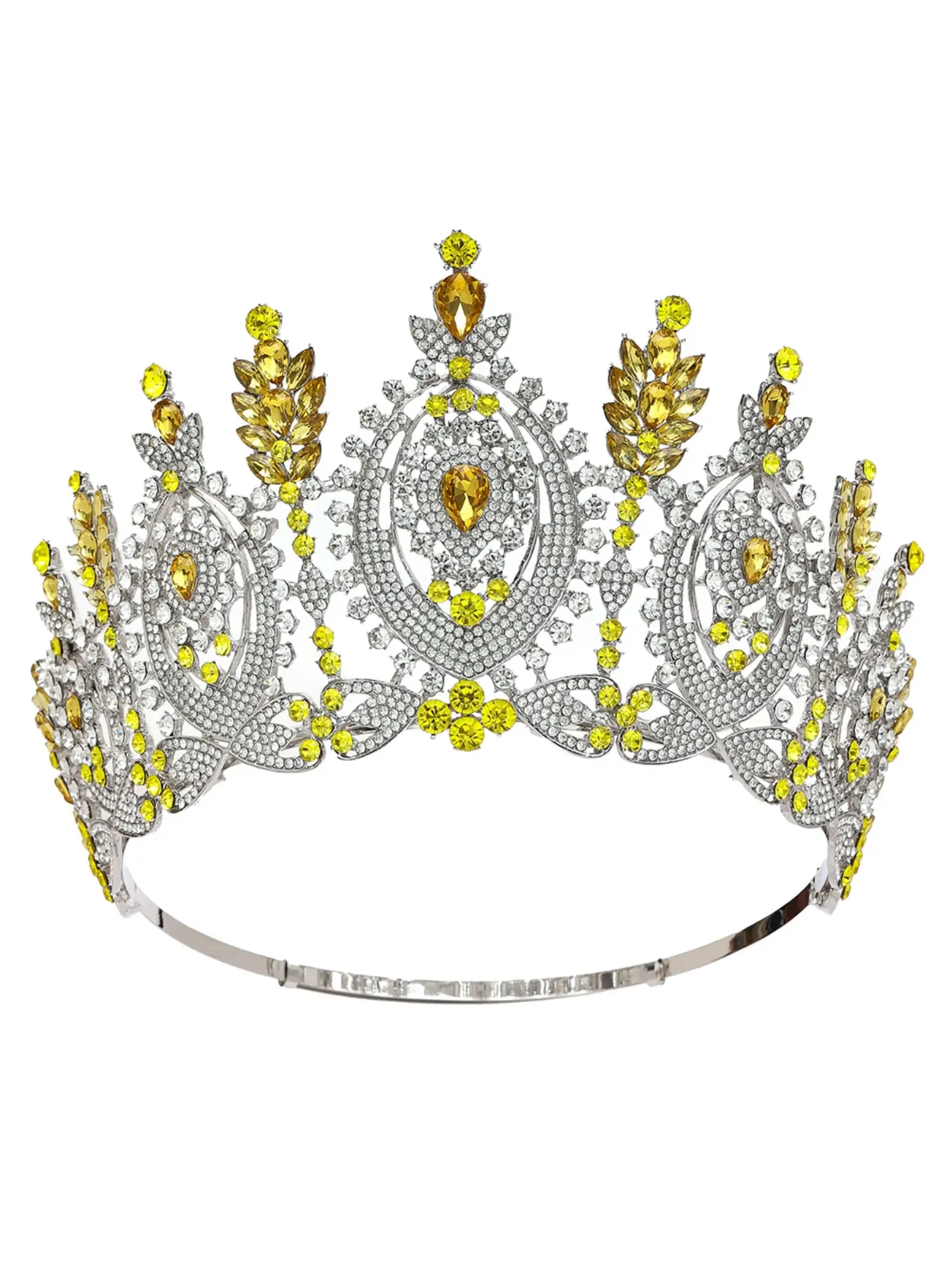European and American Baroque Beauty Pageant Crown, Bridal Crown, Adjustable Size Queen Runway Tiara