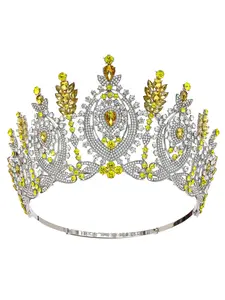 European and American Baroque Beauty Pageant Crown, Bridal Crown, Adjustable Size Queen Runway Tiara