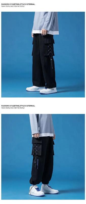Kyn Apparel Spring Summer Casual Sport Cargo Baggy Sweatpants Men Harajuku Lightweight Joggers Pants Straight Apicot White Wide Trousers