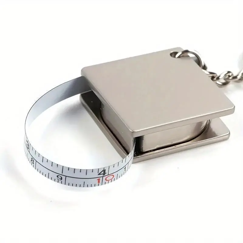 Stainless Steel Retractable Tape Measure Keychain, Compact Durable Daily Measurement Tool, Essential Handy Measuring Device, Portable Keychain