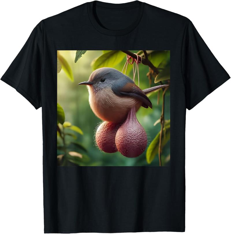 Balls Bird Meme T-Shirt Men's Premium Cotton Crewneck Black Sports Classic Fit Everyday Comfort