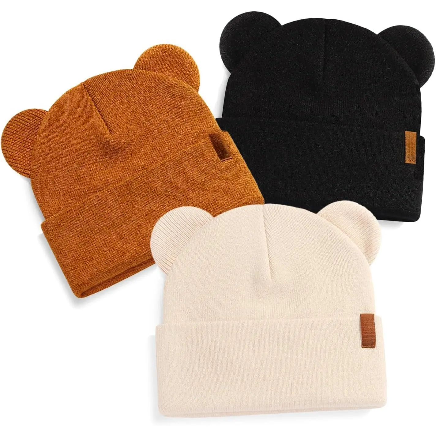 Infant Toddler Soft Knitted Bear Ear Skull Cap, Warm Winter Beanie Bonnet for Boys & Girls, New Model Newborn Hospital Protector