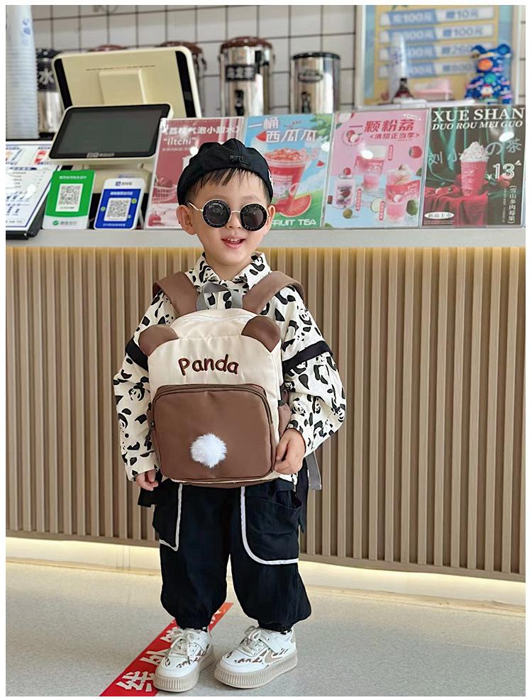 Kindergarten Color-Block Canvas Backpack 2026 Back-to-School Season Children's Fashion Backpack Baby Anti-Lost School Bag