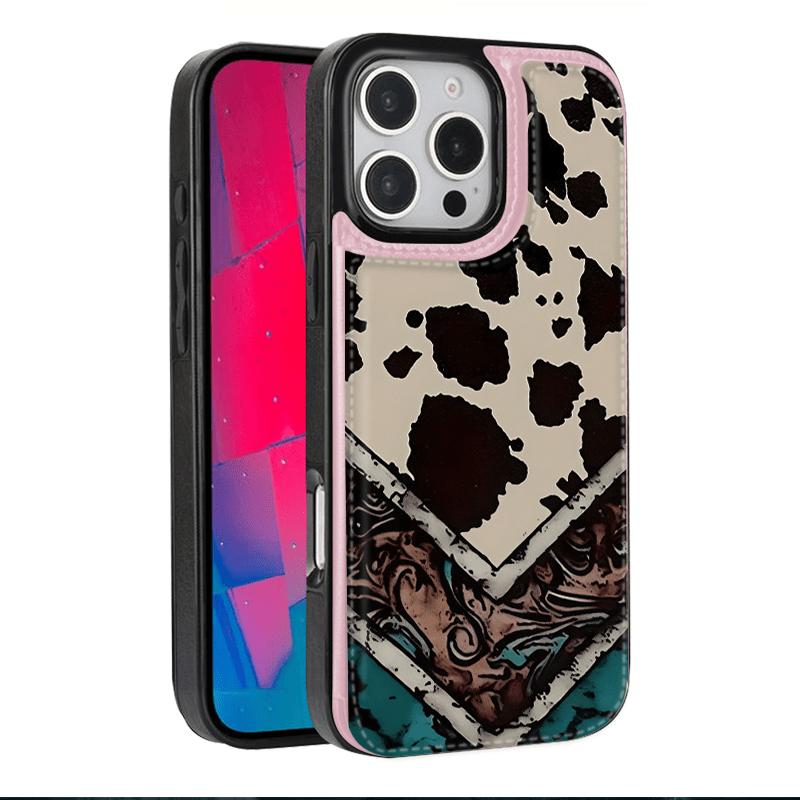 Phone Case: Leopard print design, this functional phone protective case has a built-in card holder that can store bank cards and other types of cards, suitable for Halloween, Christmas, and New Year, compatible with iPhone 17/16/15/14/13/12