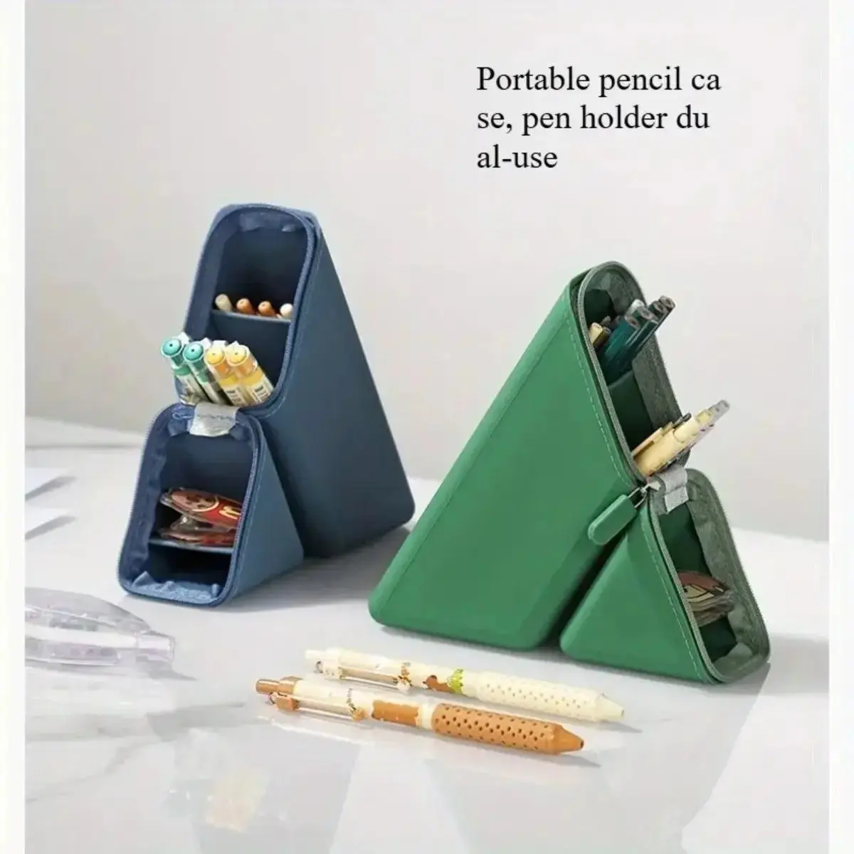 Expandable Silicone Pencil Holder, Foldable Large‑Capacity Desk Organizer for Pens & Office Supplies