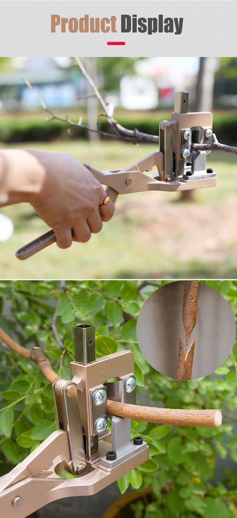 V-Cut Grafting Tool for Fruit Trees, SK5 Steel Grafting Pruner for 8-20mm Branches, Heavy Duty Aluminum Alloy Grafting Cutter with Spring Handle