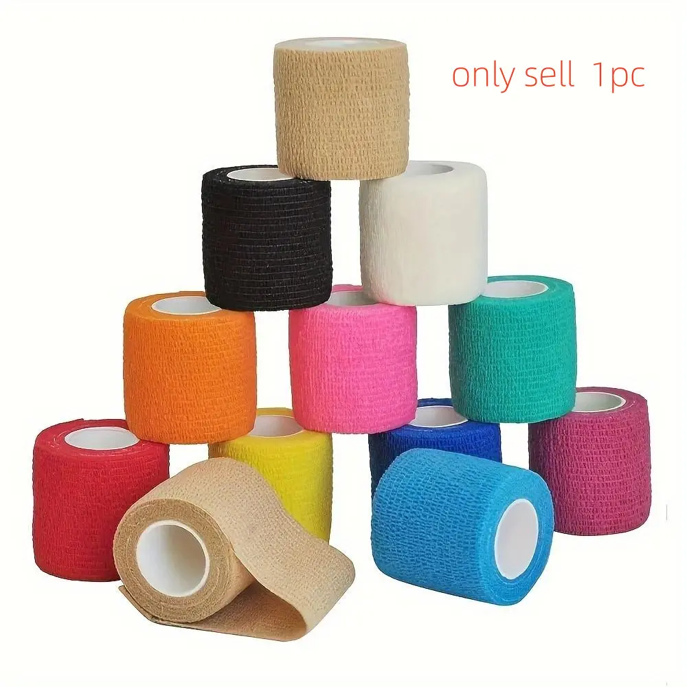 1 Roll 5cm X 4.8m Gauze Motion Bandage, Self-Adhesive Breathable Elastic Bandages for Sports, Finger Wrist Leg Fixing