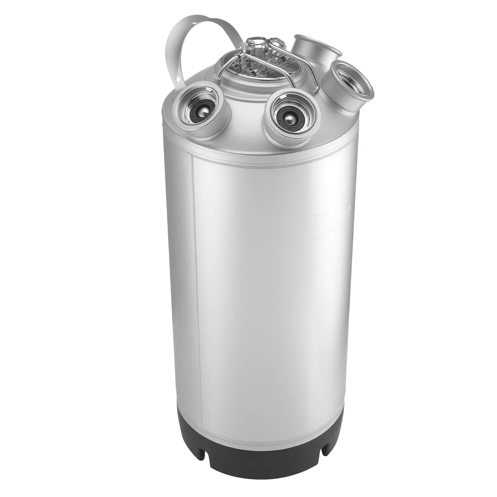 Cleaning Keg, 5 Gallon/19L Keg Line Cleaning Kit with 4 D Coupler Connections & Rubber Base, Beer Lines Cleaner Used for Beer Line Cleaning, 304 Stainless Steel Kegerator Beers Lines Cleaner Kit Kitchen Smooth