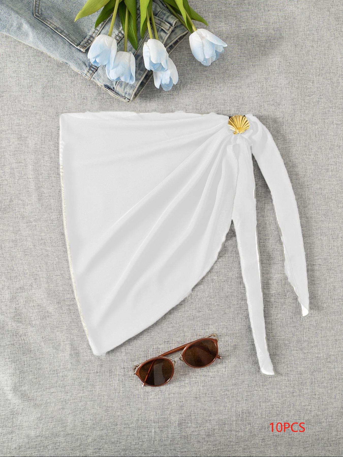 Women's Solid Color Cover-Up Skirt, Beach Swimsuit Cover, Casual Fashion Bottoms for Beach Vacation, Ladies Swimwear for Summer
