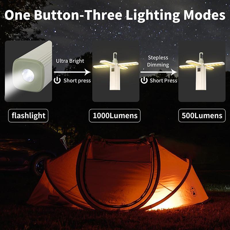 Foldable Camping Lantern Light, 1pc Rechargeable Dimmable Camping Lantern Flashlight, Waterproof LED Lantern for Outdoor Camping, Hiking, Tents