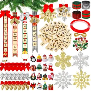 312 Pieces DIY Christmas Tree Ornaments Xmas Arts and Crafts Decorations Supplies for Kids Adults