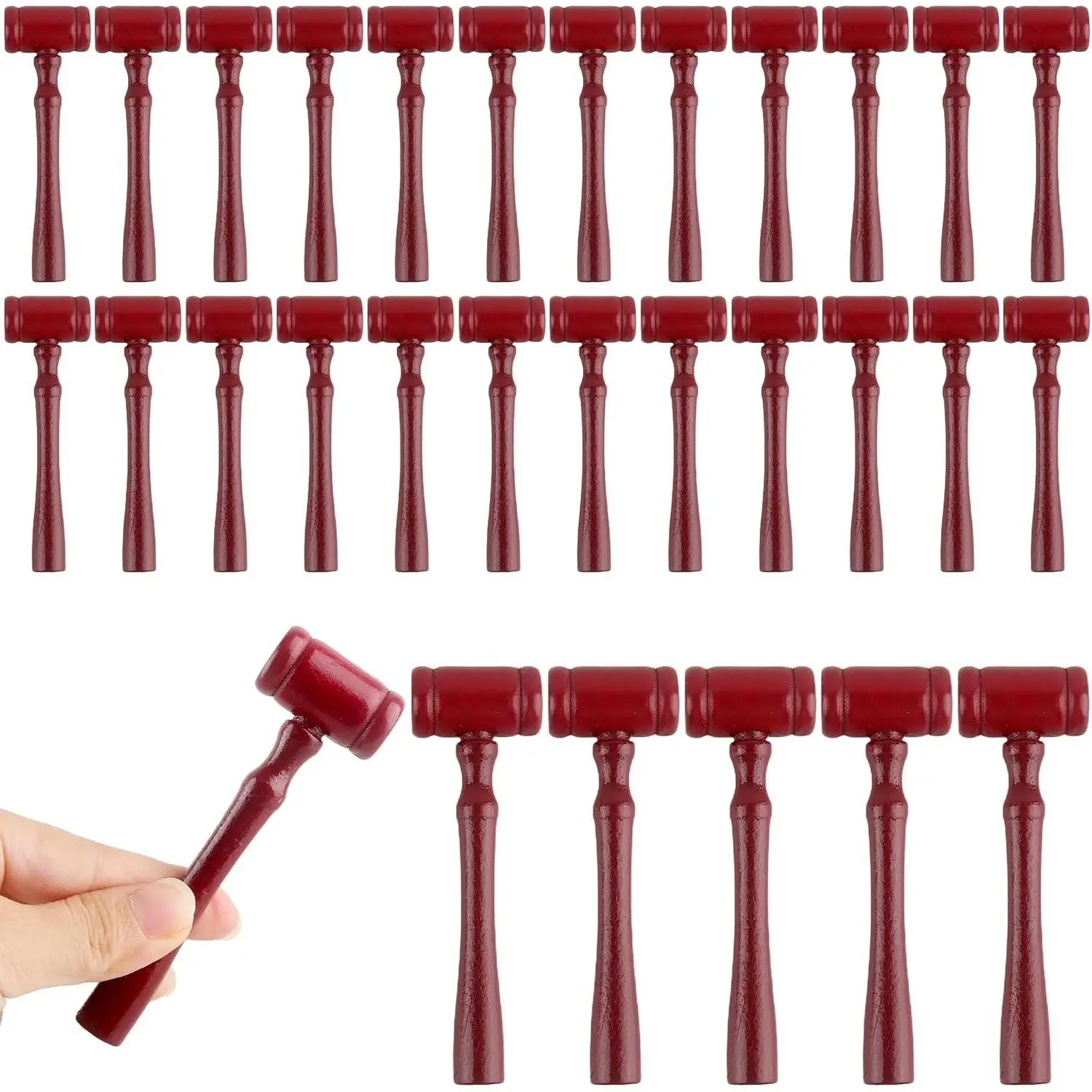 30 Pcs 4.33 Inch Mini Wooden Judge Gavel Prop for Auction Court Courtroom Party Halloween Cosplay Judge Dress up Accessories