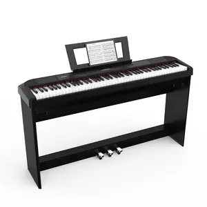 88-Key Digital Piano Weighted Action- Black Wooden Stand, Three Pedal Unit, 200 Sounds 238 Rhythms100 Songs,Wooden 88 Key Electric Piano Weighted Graded Hammer for Beginner Professional