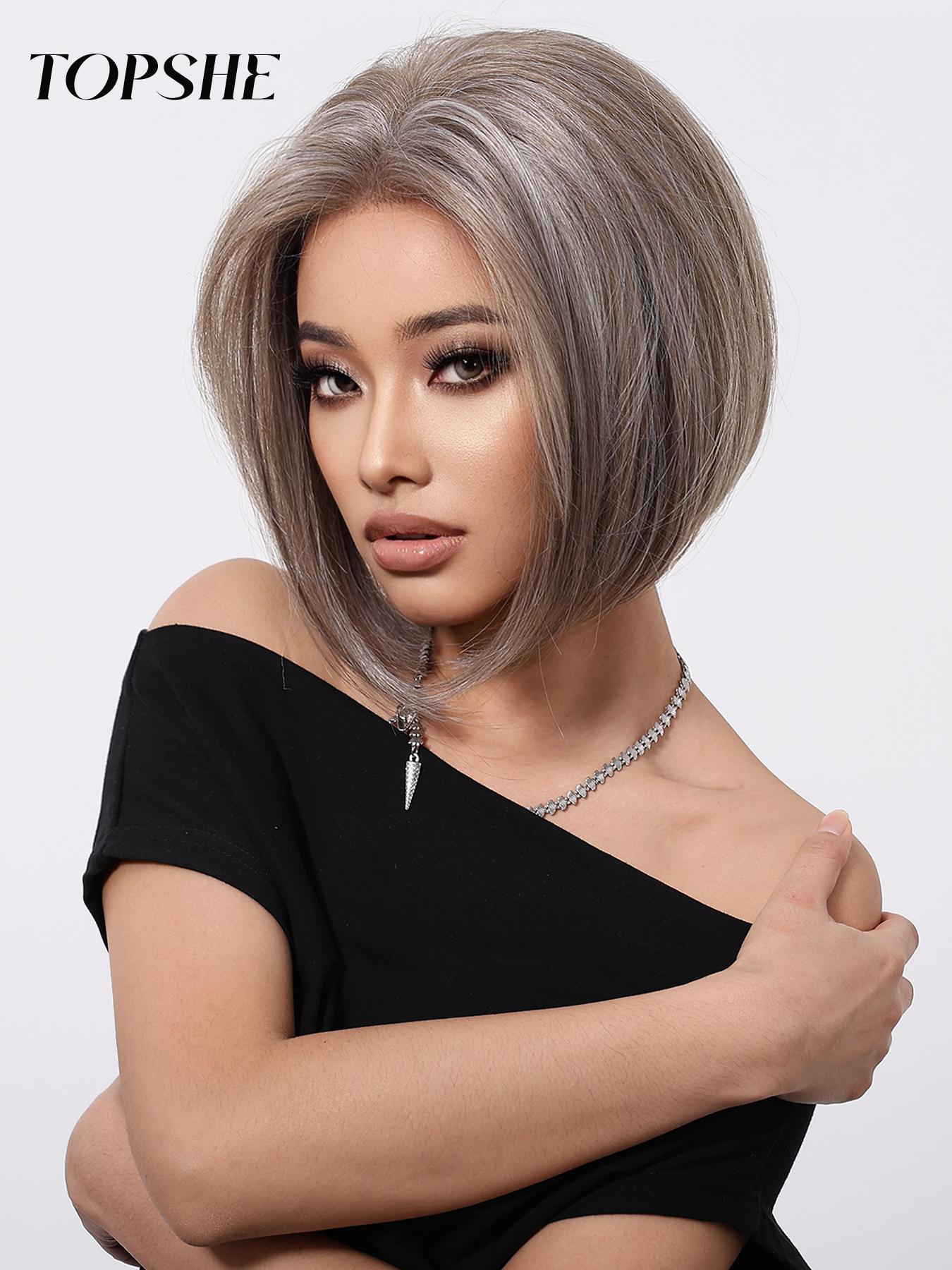 10 Inch Short Straight Bob Wig, Gorgeous Fluffy Wigs for Women, Synthetic Lace Front Wigs, Lace Frontal Wigs for Party, Daily Use