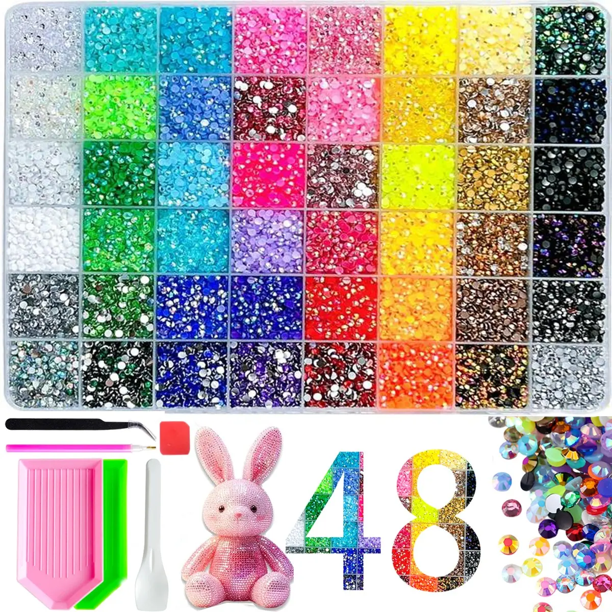 1Box of 3/4/5mm Hot Selling Semi-circular Nail Bedazzling Rhinestones Bling Rhinestone Kit Colorful Shiny Jelly AB Resin Diamond Nail Art Decorations DIY Gift Lipstick Festival Nail Accessories