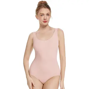 Women's Ballet Tank Leotards Ballet Dancewear Scoop Neck Bodysuit Women's Team Basic Tank Leotards