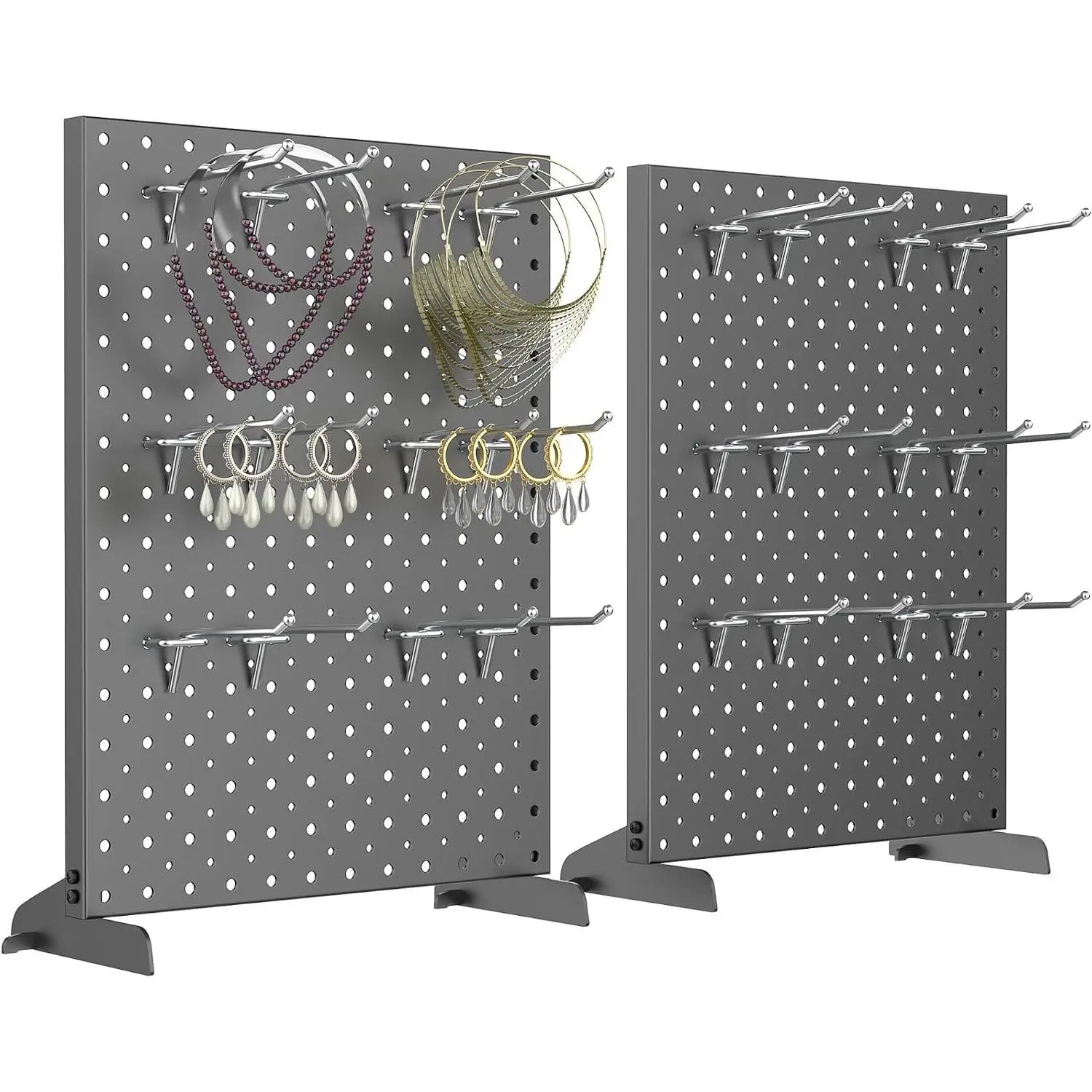 Metal Tabletop Pegboard Display Stand for Craft Shows | 12" x 16" Countertop Peg Board with Hooks for  & Accessories, Black Pegboard with Hooks