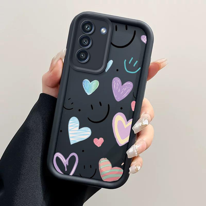 Phone case: Phone Case Suitable for Samsung for Samsung Galaxy S26 S25 S24 S23 S22 S21 Fe Plus Ultra A13 A14 A15 A16 A17 A33 A34 A35 A36 A52 A53 A54 Note20 TPU Protective casing Shockproof Trendy Shell Cute Face And Graffiti heart Back Cover