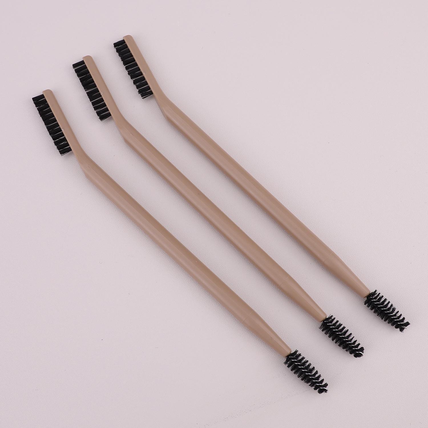 Thin But Stiff Multi-function Dual-ended Eyebrow & Eyelash Brush, 3 Counts Professional Makeup Tools for Women & Girls, Valentine's Day Gift