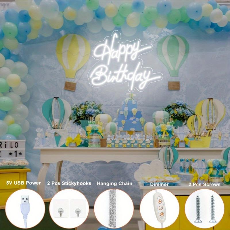 Happy Birthday Neon Wall Decor, LED Lighting Signs Birthday Decor, Home Decor Birthday Lighting LED Signs, Best Personalized Birthday Gifts for All Parties (16 ", Warm White)