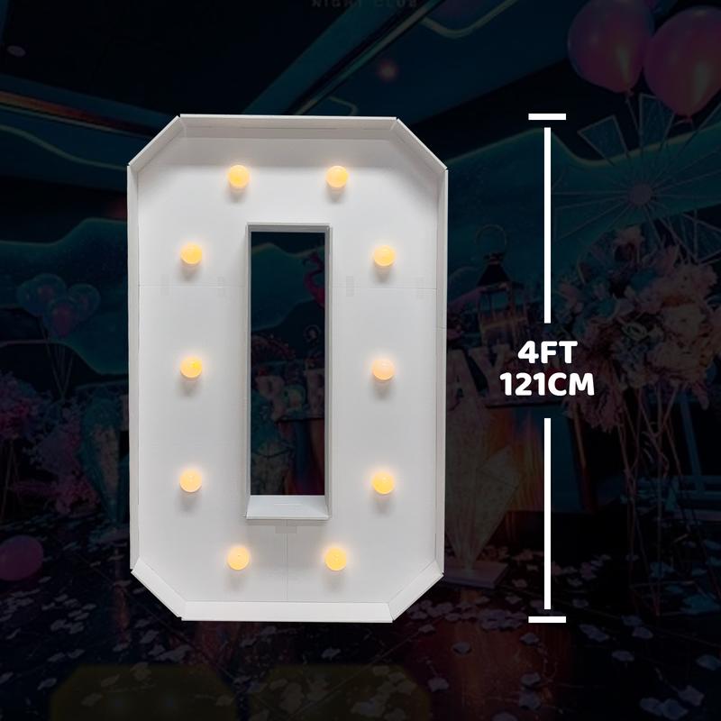 Marquee Numbers 4 Feet Tall Large Birthday Decorations 4FT Light Up Numbers Party Decor Big Backdrop Foam Cardboard Number 0-9  Cardboard Pre-Cut Foam Board Sign Diy Decorations Anniversary Decoration Party Supplies