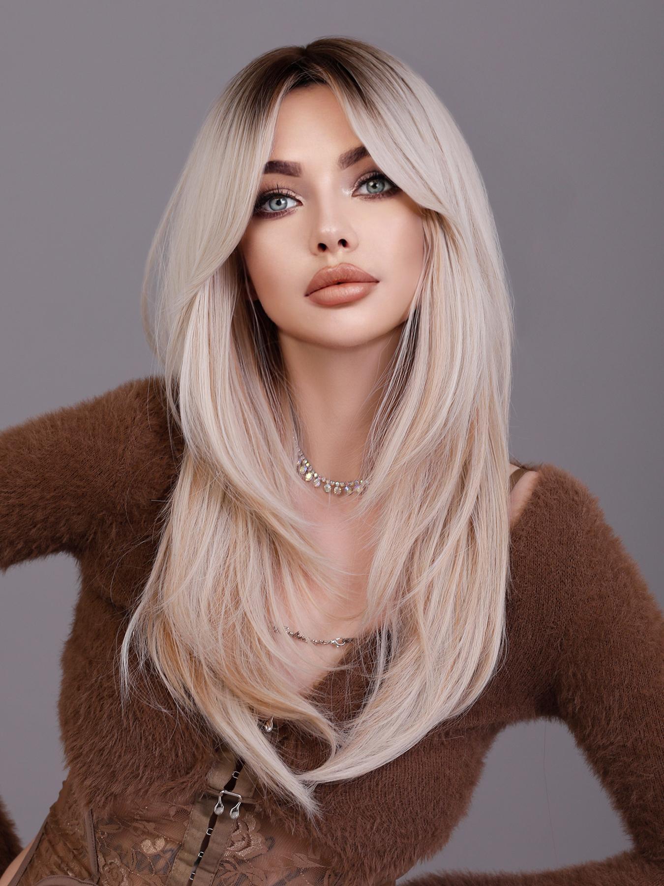 24 Inch Long Straight Synthetic Soft Hair without Bangs, Heat Resistant Wigs for Women, Natural Looking Full Wigs for Party, Daily Use, Daily Wear Wig, National Day Offers