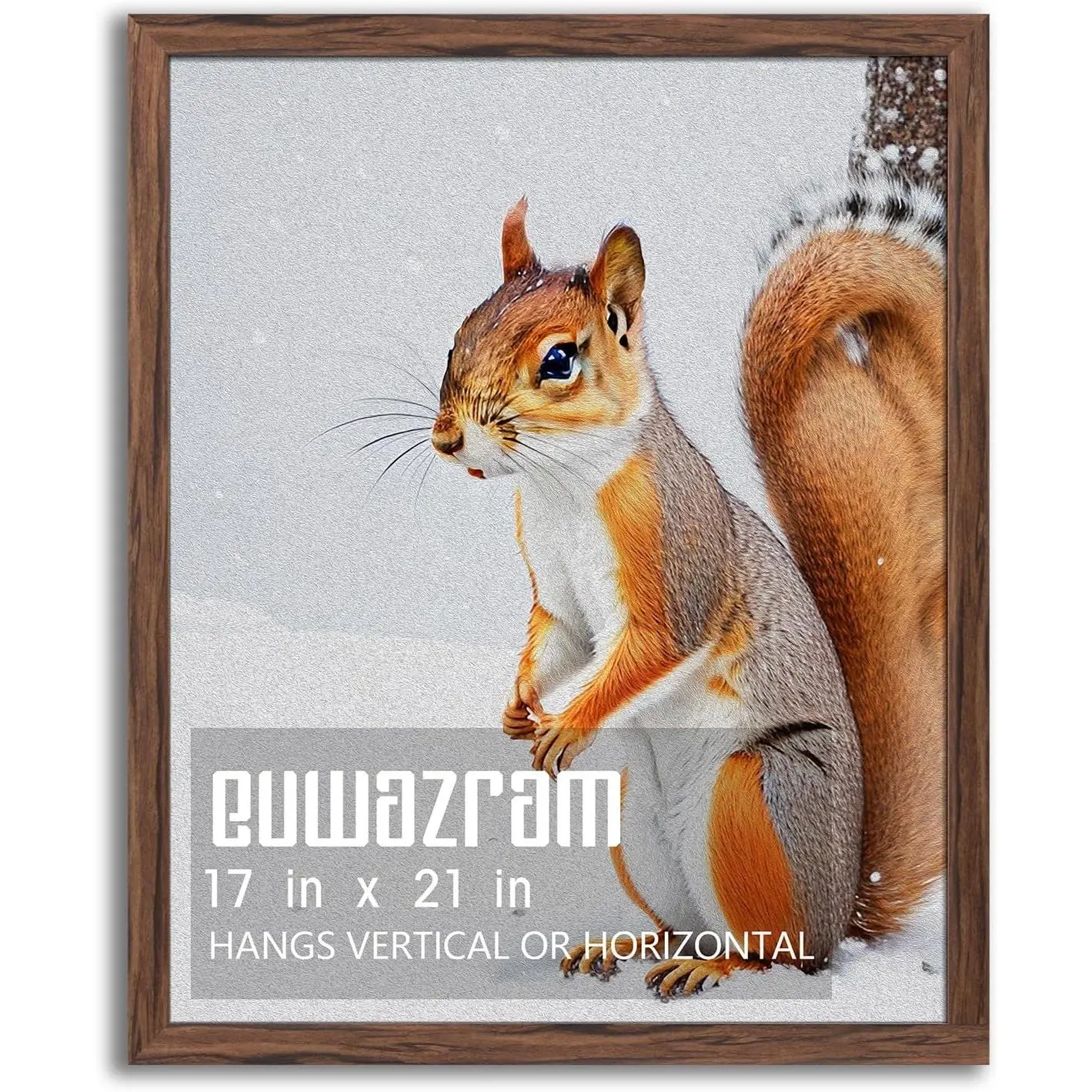 Rustic Walnut 17x21 Frame - Single Frame, 17 x 21 Poster Frame for Artwork, Puzzles, Photos and Movie Posters Picture Frames