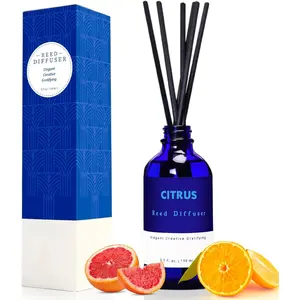 Citrus Scented Reed Diffuser, Orange, Lime &  Oil Reed Diffuser, Real Citrus! Holiday   for Bathroom Office Decor