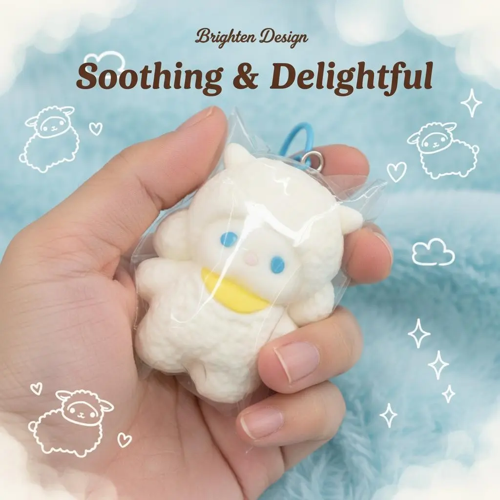 1pc Cream White Lamb Squishy Toy, Soft Slow Rising Sensory Fidget Squishies for Stress Relief, Cute Sheep Desk Decor & Relaxation Gadget, Ideal for Party Favors, Christmas/Halloween Gifts & Classroom Rewards