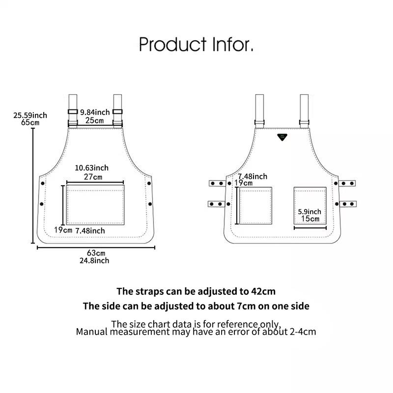 Japanese Waterproof Apron, Unisex Kitchen & Coffee Shop Workwear, Dual-Sided Design, Pockets for Storage, Back-To-School Season Essential