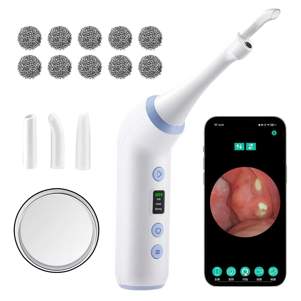 Visible Tonsils Stone Remover, 3-Level Suction Adjustment, Electric Throat Stone Cleane With LED Light, Oral CareCleaning Tool, Adjustable Oral Irrigator