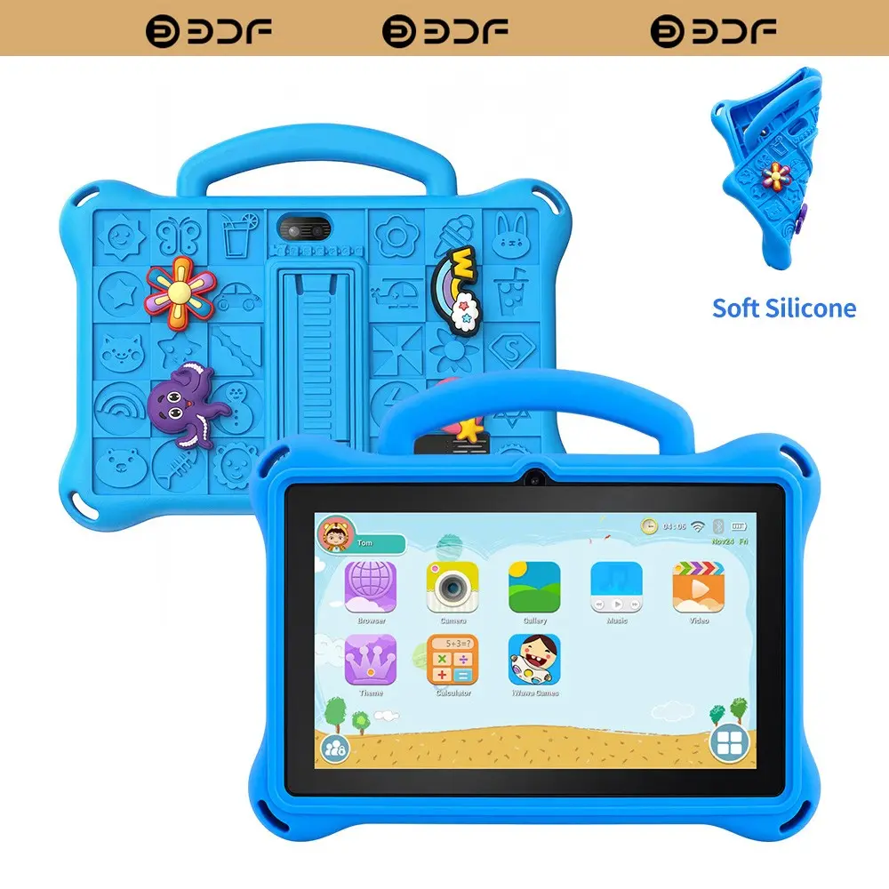 Bdf 7-Inch Kids Tablet, Study Tablet, Android 13.0, 4GB RAM 64GB Storage, 1280x800 Resolution, Dual Cameras, WiFi Bluetooth-compatible, Parental Control, Ideal Gift