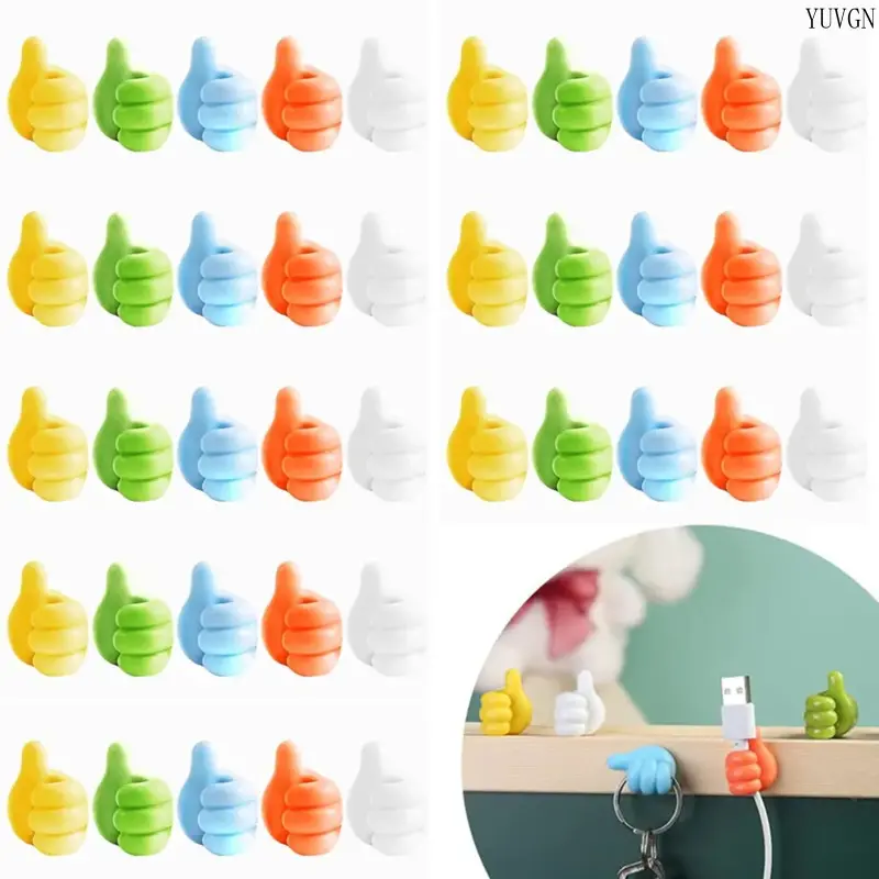 Silicone Thumb Wall Hooks (0.8*1.18in) - 30pc/50pc Non-Slip Creative Hook Home Organizers, Self-Adhesive No-Drill Hangers for Plant Use, Keys, Cables, Indoor Recreation Organization