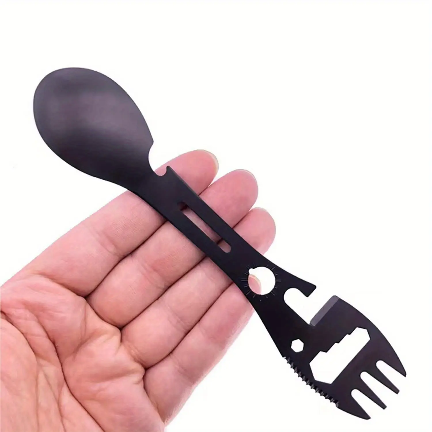 1Pc Multi-functional outdoor fork and spoon set, detachable tableware, 10-in-1 practical fork and spoon, stainless steel spoon and bottle opener, fork and knife set, hiking and camping equipment