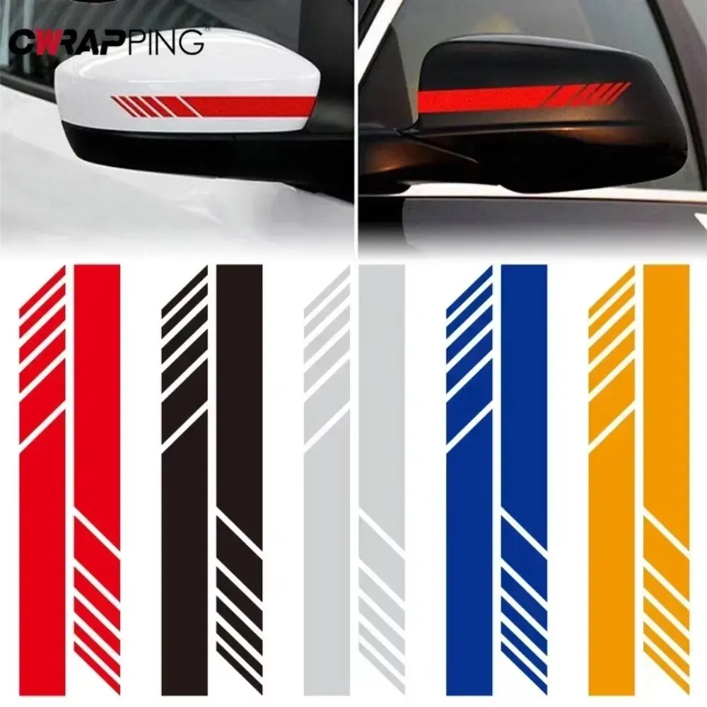 High-Visibility Gold Vinyl Reflective Arrow Stripe Decals - Universal Automotive Stickers for Motorcycle, Car Mirrors