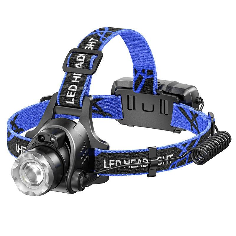 LED Headlamp, USB Rechargeable Motion Sensor T6 Zoomable Super Bright High Performance Waterproof Durable Multifunctional Adjustable High Lumens Flashlight for Hiking, Camping, High Performance Flashlight, Waterproof Durable Flashlight outdoorfun