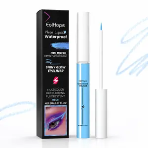 Eelhope Neon Fluorescent Blue Liquid Eyeliner, Cosmetic Makeup Eyeliner with Long-Lasting, Smooth, Nourishing Formula That Resists Fading