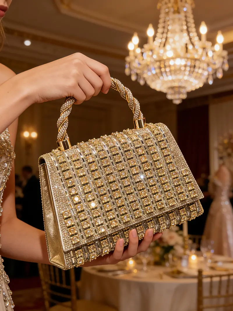 Luxury Rhinestone Evening Bag for Women, Elegant Handbag, Fashionable Party Accessory, Perfect for Weddings, Birthdays, Carpet Events