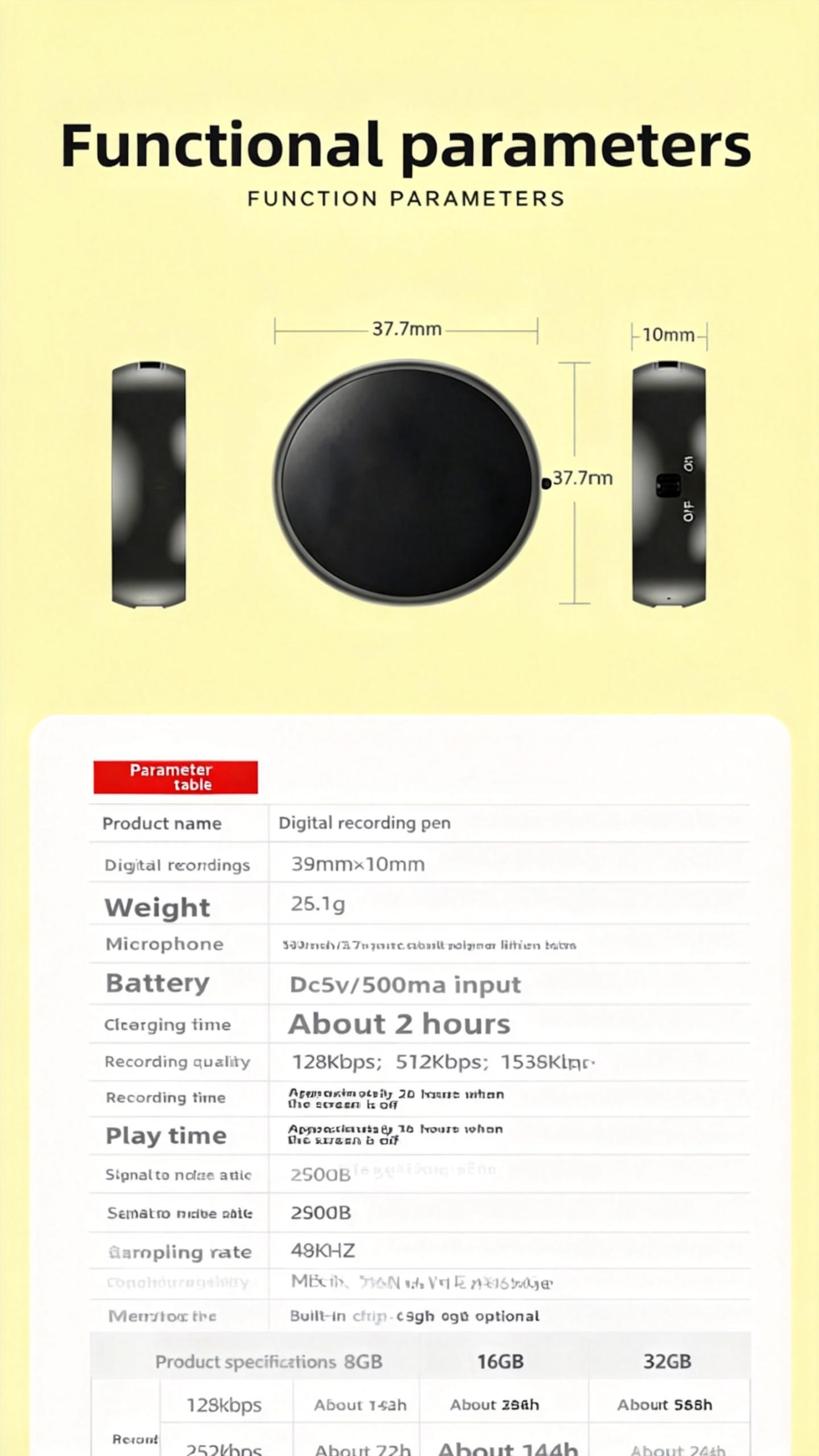 YiNet Voice Activated Recorder  festival gift , Compact Audio Recorder, Audio Recording Device, Grabadora De Audio Digital Usb Wireless Portable Mini recording pen
