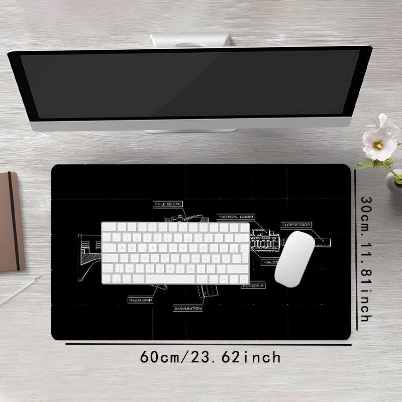 Cool Pattern Mouse Pad, Large Game Mouse Pad, 1 Count Computer Desk Mat, Keyboard Pad, Non-slip Natural Rubber Office Mousepad, Table Accessories, Gaming Desk Accessory