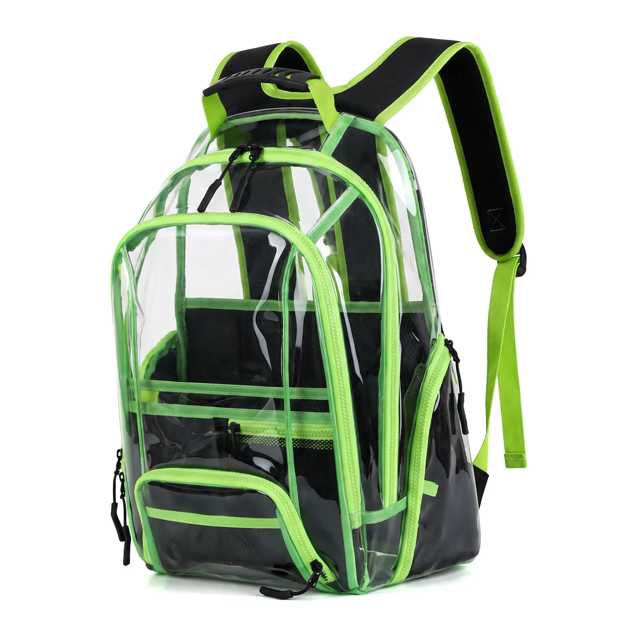 Unisex Transparent PVC Backpack, Casual & Waterproof with a 15-Inch Laptop Sleeve for Stadiums, Concerts & Travel