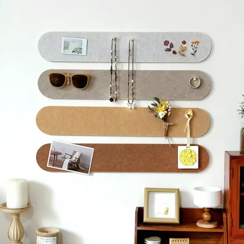Photo Wall Message Board Background Panel, No Drilling Instant Photo Display, Creative Felt Wall Sticker, Corkboard for Kindergarten