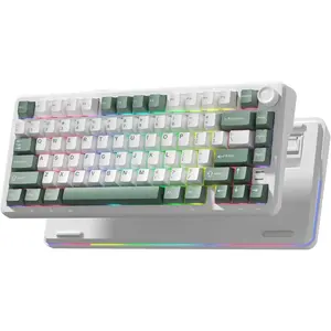 L75 75% Mechanical Keyboard,  Gaming Keyboard with Multifunction Knob, Creamy Gasket Structure, Hot Swap, RGB Backlight, PBT Keycap, Custom Driver, Compact Layout for Win//PC