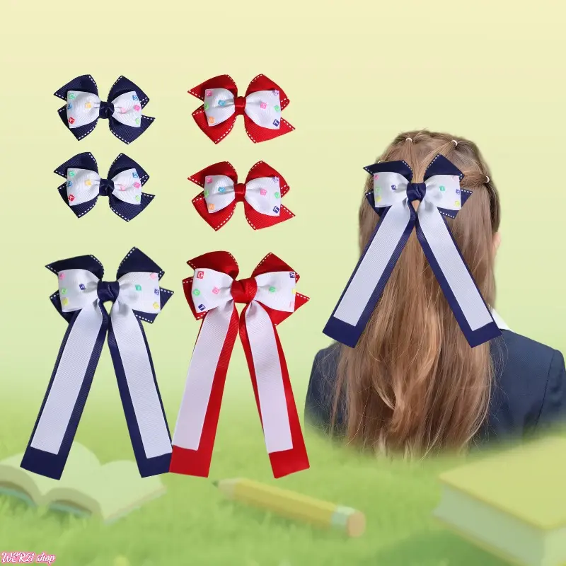 [Back To Shcool]Preppy Style Ribbon Bow Hair Barrettes | Viral 2026 Back To School Multi-design Elegant Student Hair Accessories, All-match Classic Girly Head Decor for Campus OOTD Grad Party Teen Girls School Season Gift