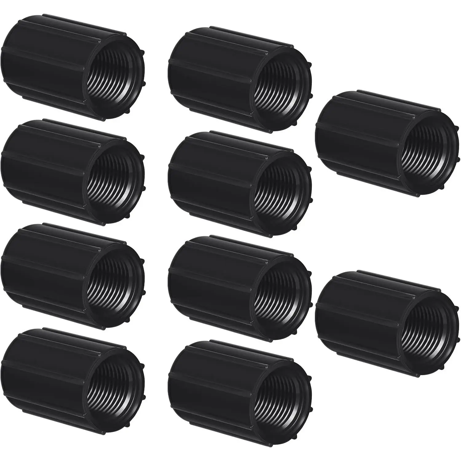 10 count 1/2 Inch PVC Double Female Threaded Coupling Sprinkler Extension Riser Pipe Fitting Garden Drip Irrigation System NPT Coupler for Irrigation Tube Yard Sprinkler Riser Accessories