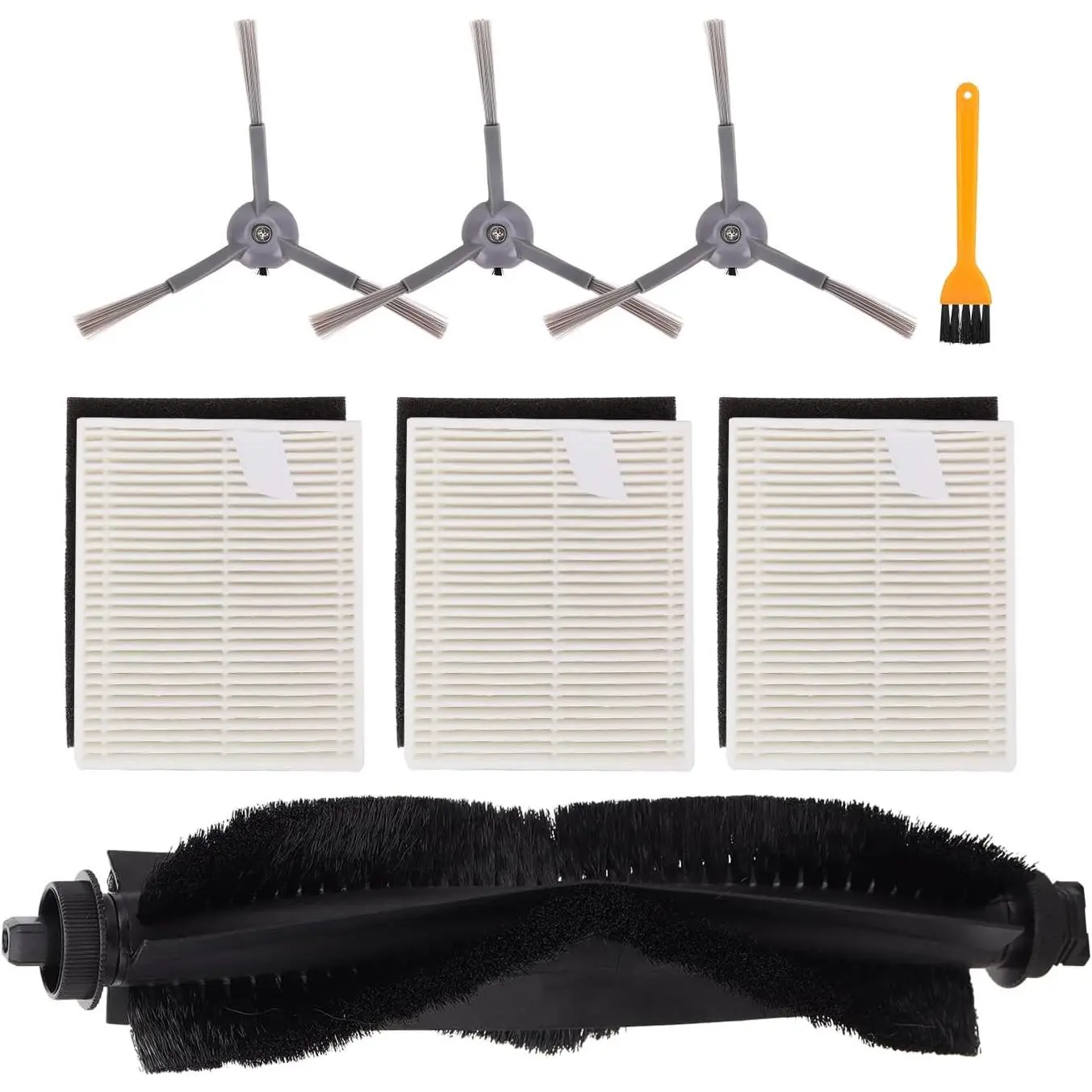 Compatible with Eufy L60/ L60 SES/ L50/ L50 SES vacuum Cleaner - Spare Accessories Kit Include 1 Main Brush 3 Side Brush 3 Filter